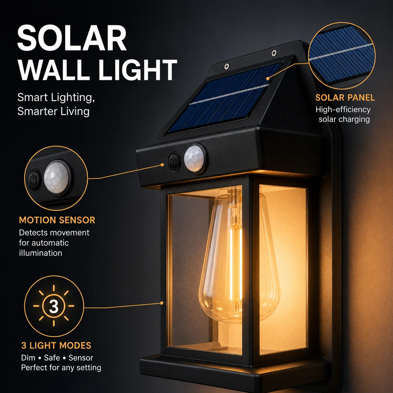 1/2/4/8Pack Solar Wall Lights Motion Sensor LED Lantern IP44 Waterproof Wall Mount Lamp Outdoor Courtyard Porch Deck Garden Yard