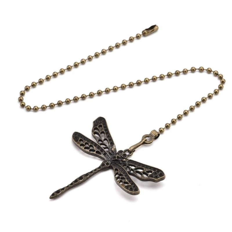 2pieces Dragonflies พัดลมพัดลมดึงโซ่เครื่องประดับสำหรับพื้นที่รับประทานอาหาร