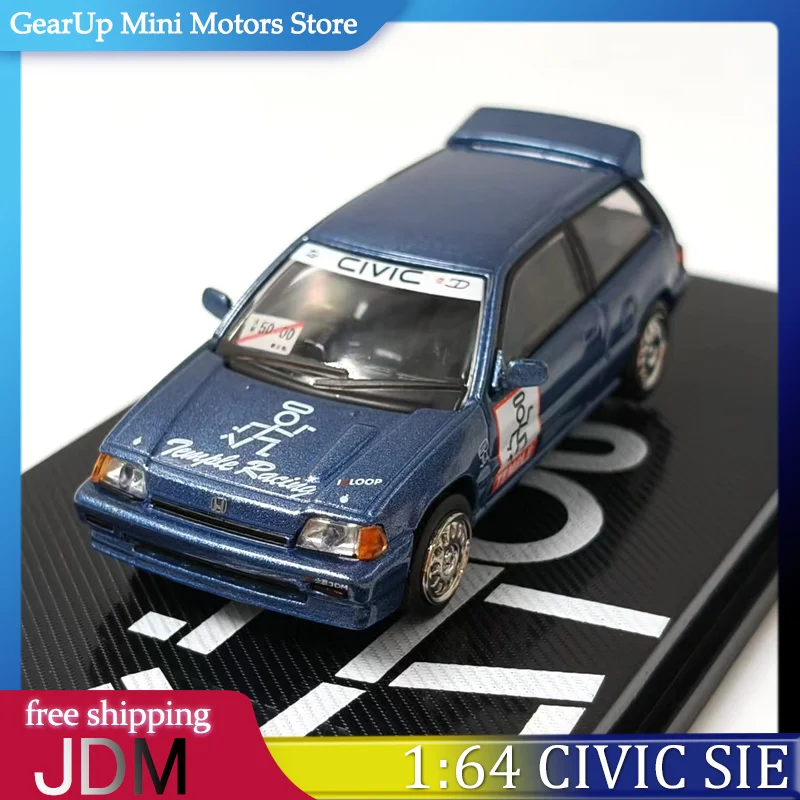 

Масштаб 1:64 JDM Honda Civic SiE-AT, литая под давлением модель автомобиля из сплава, реалистичная коллекционная игрушка-дисплей для детей 14 лет, игрушки