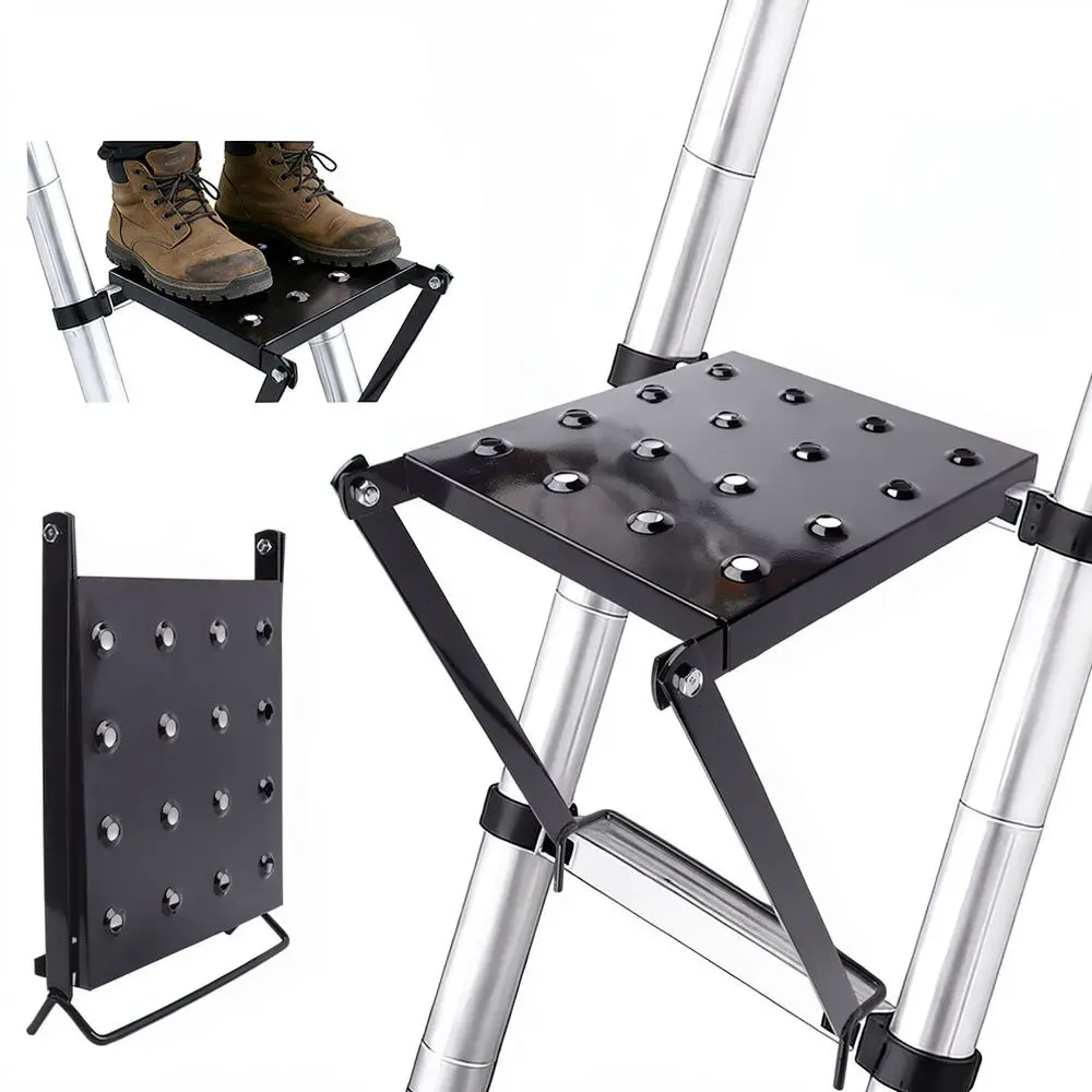 Professional Ladder Utility Tray Organizer Aluminum Folding Ladder Tool Rack Sturdy Construction Home Maintenance Aid