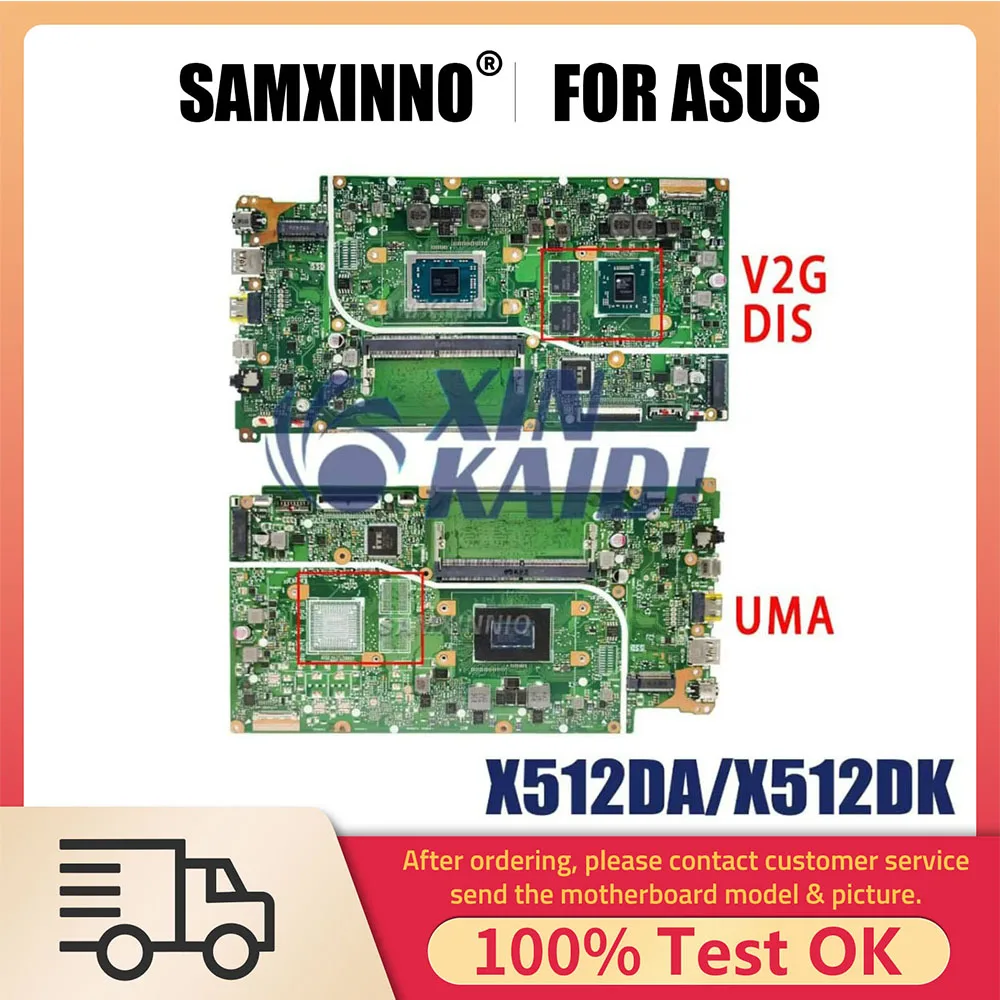 Notebook Mainboard For ASUS Vivobook X512DK M5050DA F512D A512DA S512DA A512DK X512DA Laptop Motherboard R3 R5 R7 0GB 4GB-RAM