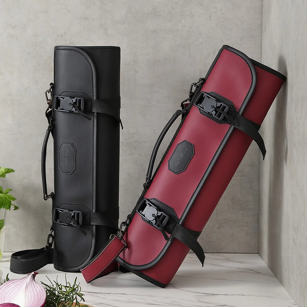 XINZUO Premium Microfiber Leather Cut Resistant Chef Knife Roll Bag Waterproof Durable Kitchen Tool Storage Bag Gift - view 3