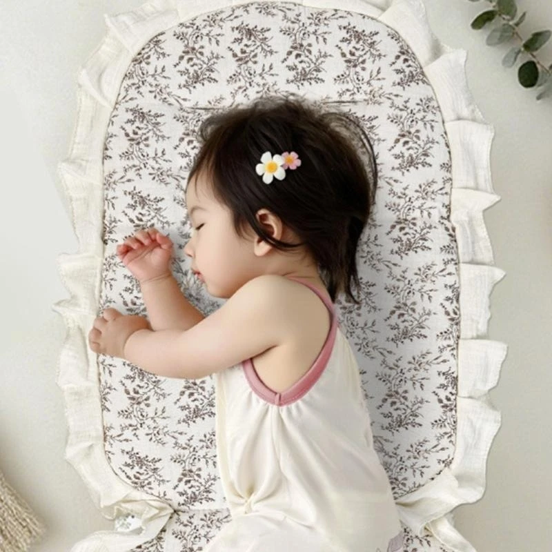 Universal Baby Strollers Pad Soft Cotton Lace Design Nonslip Pram Cushion with Headrest For Four Season Use