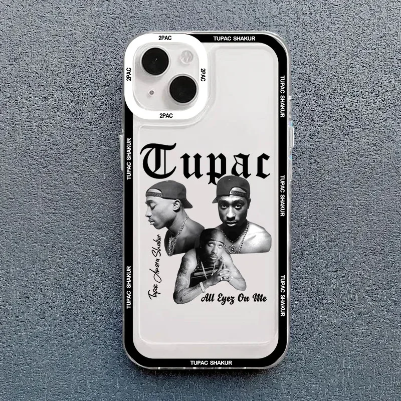 Rapper 2pac Singer Tupac Phone Case for IPhone 16 15 14 13 12 11 Pro Max Mini X XS XR SE 7 8 Plus Shockproof Transparent Cover