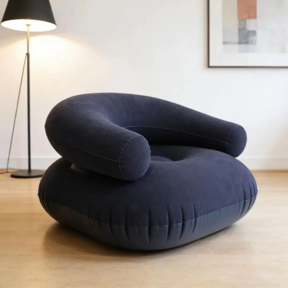 U-shaped Inflatable Lazy Sofa Portable Flocking Inflatable Double Sofa With Backrest With Armrests Inflatable Flocking Chair
