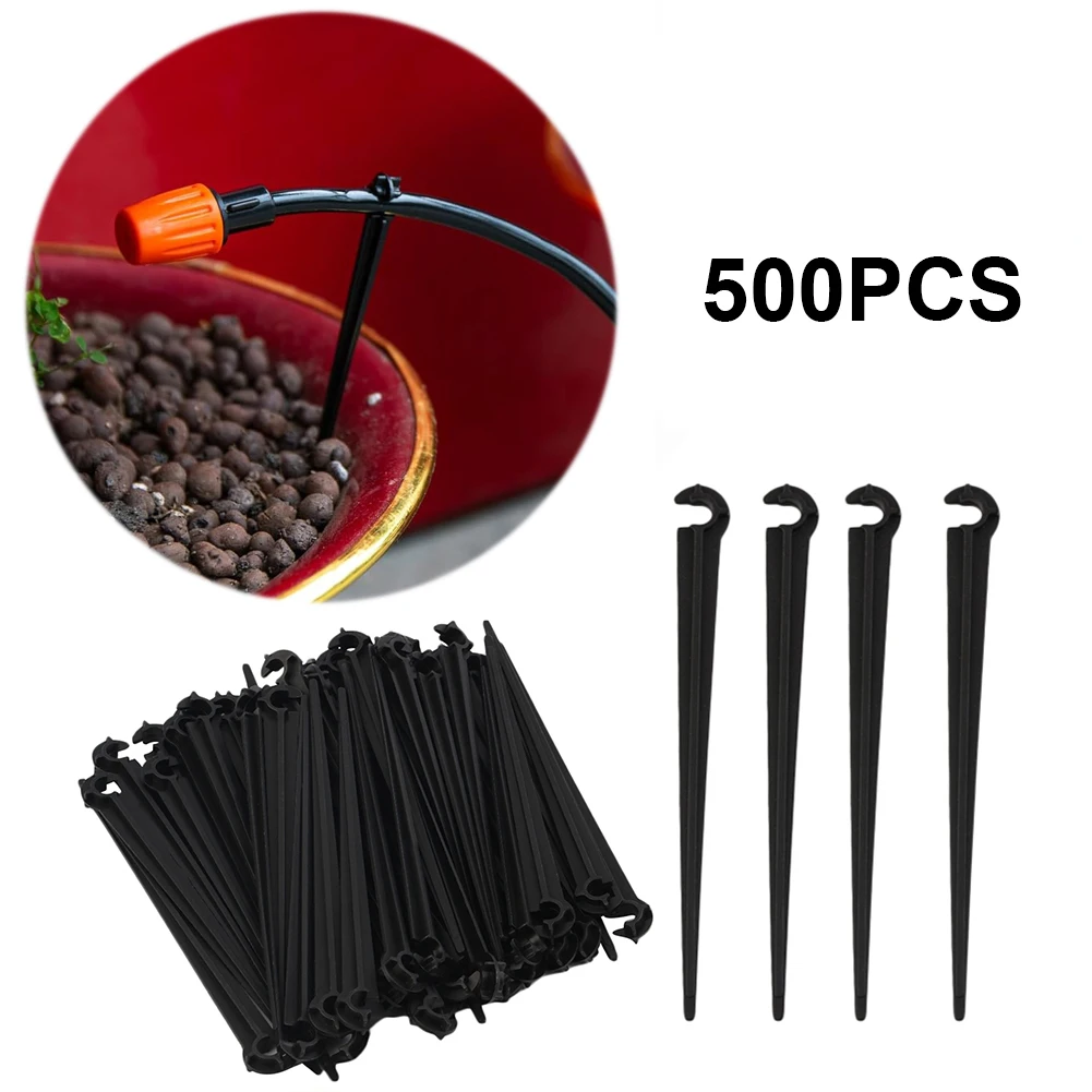 

500Pcs Irrigation Drip Support Stake Multi-Function Tubing Hose Holder Garden Ground Rod Hose Support Rod Gardening Supplies