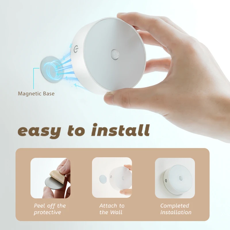 6/3pcs Remote Control LED Night Light Portable USB Charging Night Light Smart Induction Magnetic Wall Lamp Stair Indoor Lighting