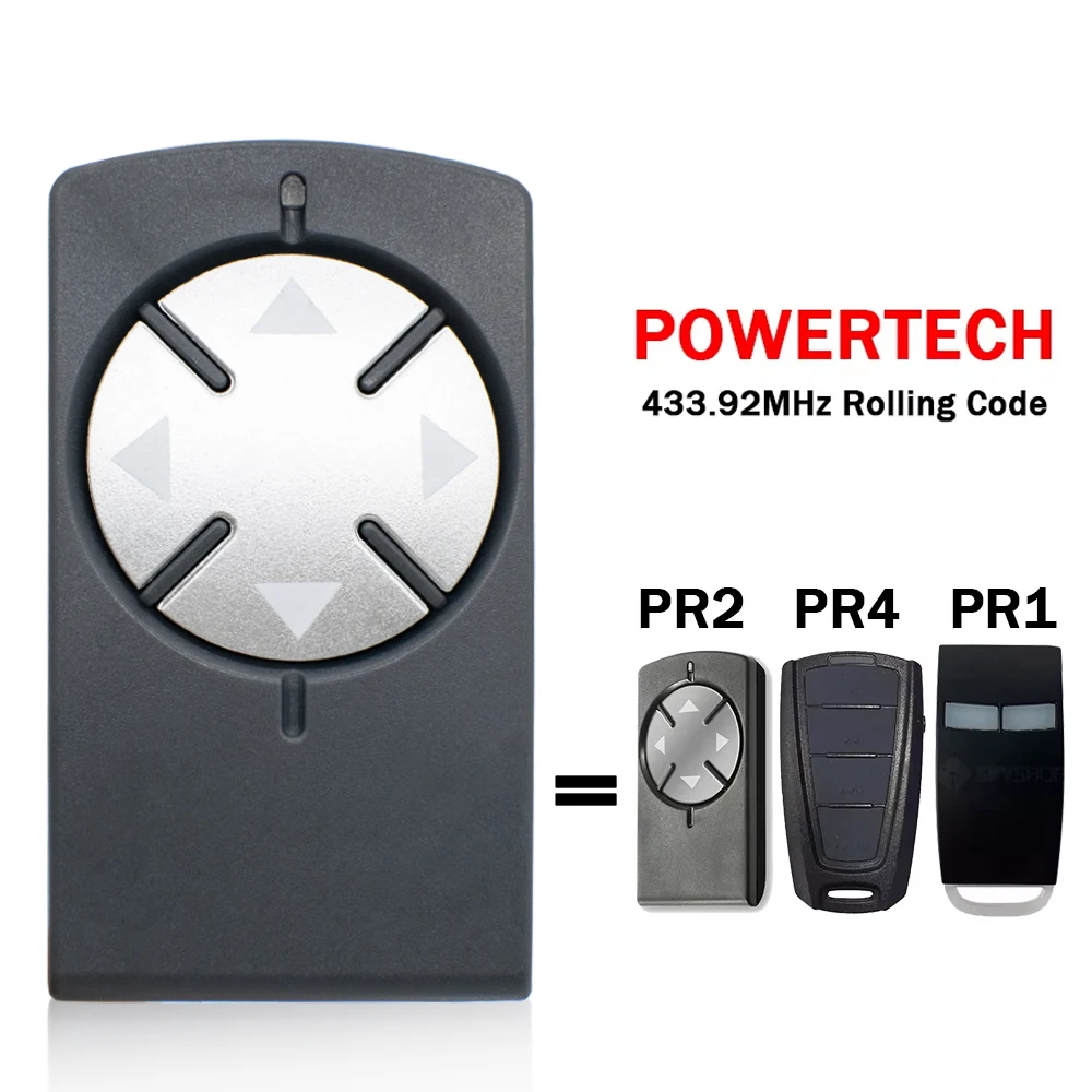 POWERTECH PR1 PR2 PR4 Garage Door Remote Control For Powertech PR-2 Electric Gate Transmitter 433.92MHz Rolling Code
