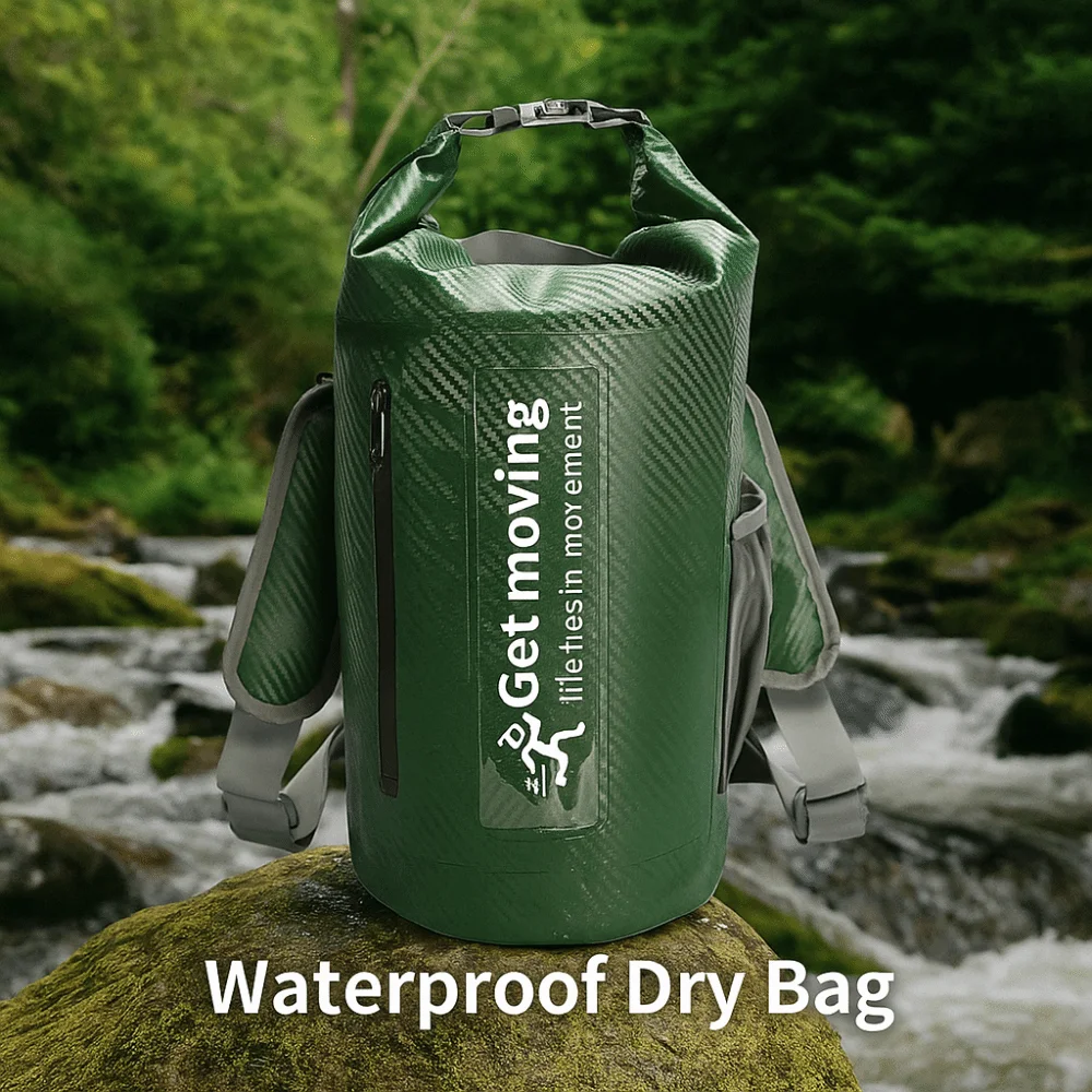 حقيبة جافة مقاومة للماء سعة 20 لتر مع أشرطة كتف ذات سعة كبيرة حقيبة دلو للسباحة قابلة للطي وخفيفة الوزن على الشاطئ حقيبة ظهر صيفية للشاطئ #4