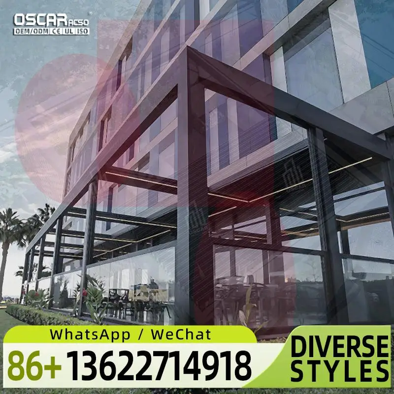 

Наружный водонепроницаемый моторизованный солнцезащитный козырек на крышу, алюминиевая конструкция жалюзи для сада, патио, балкона, беседки