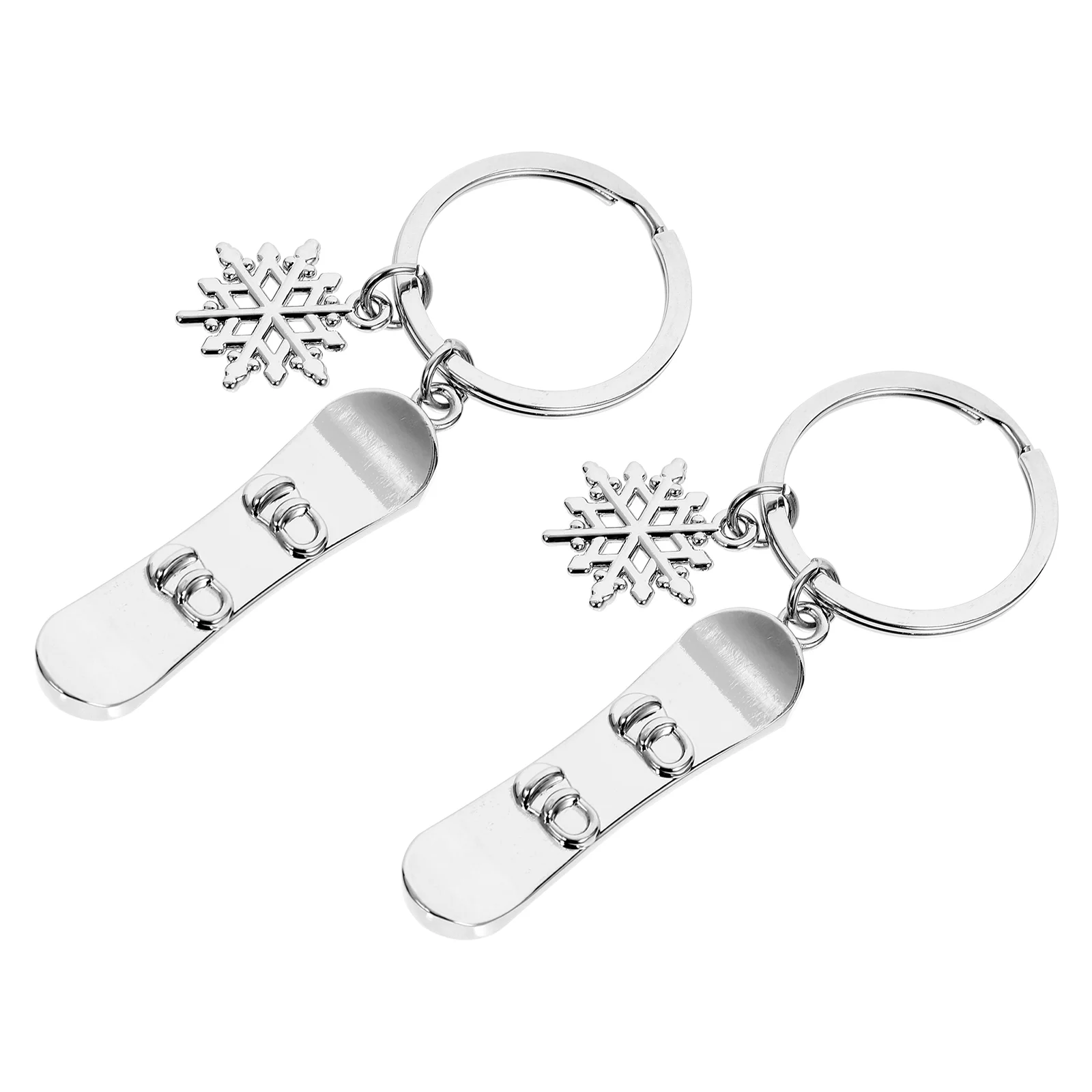 2 Pcs Fixation Snowboard Ski Keychain Wallet Chains Snowboarding Zinc Alloy Snowboards Keyring