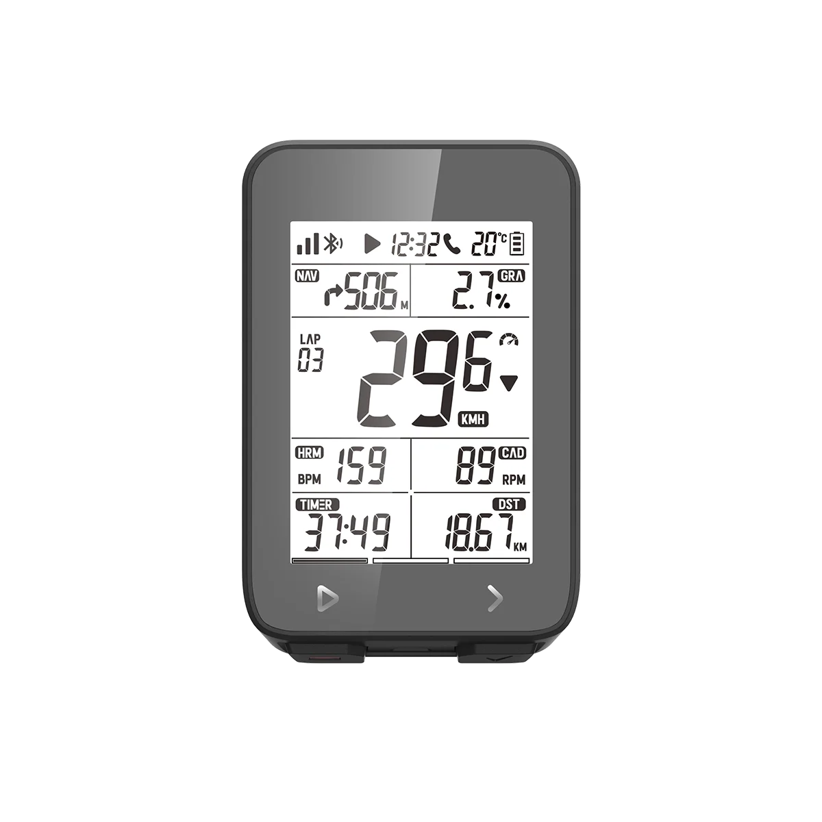 Fotografia 7: Computador de Bicicleta GPS IGPSPORT iGS320 TYPE-C Blu5.0 ANT+ com Bateria de Longa Duração, Tela de 2.4 Polegadas, Navegação e Rastreamento Sem Fio
