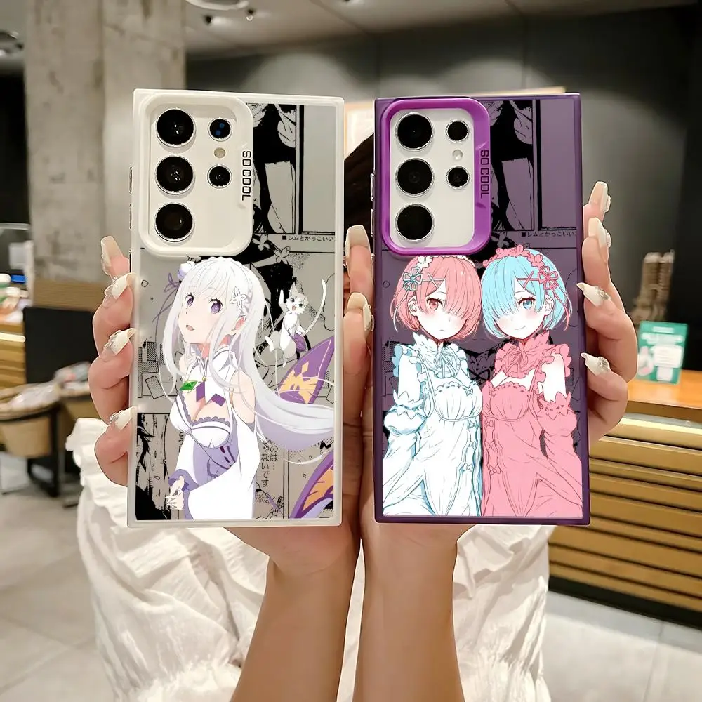 إعادة Z-Zero أنيمي لطيف قضية الهاتف لسامسونج غالاكسي S25 حافة S24 S23 S22 S21 S20 الترا فوندا سيليكون الملونة الفضة جراب هاتف