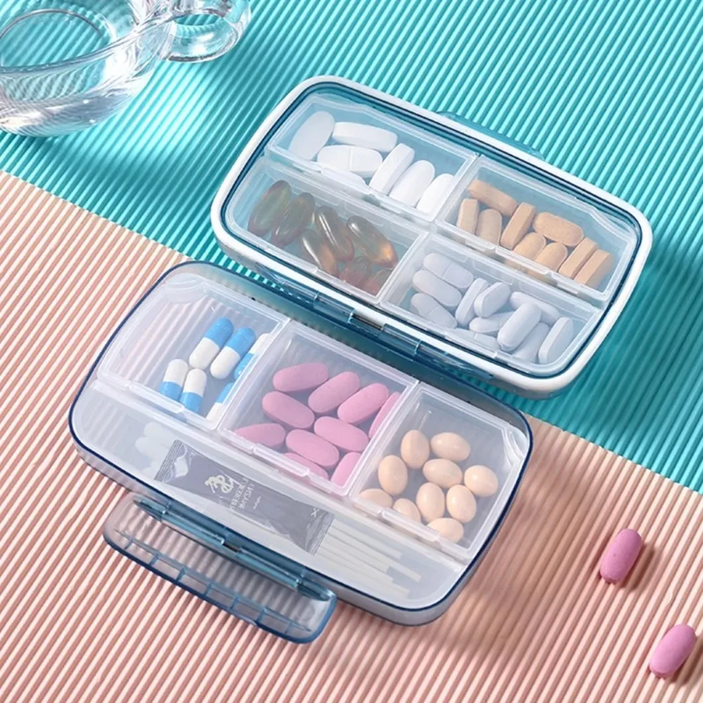 

8 Compartments Weekly Pill Case Moisture-proof Double-layered Medicine Storage Box Large Capacity Detachable