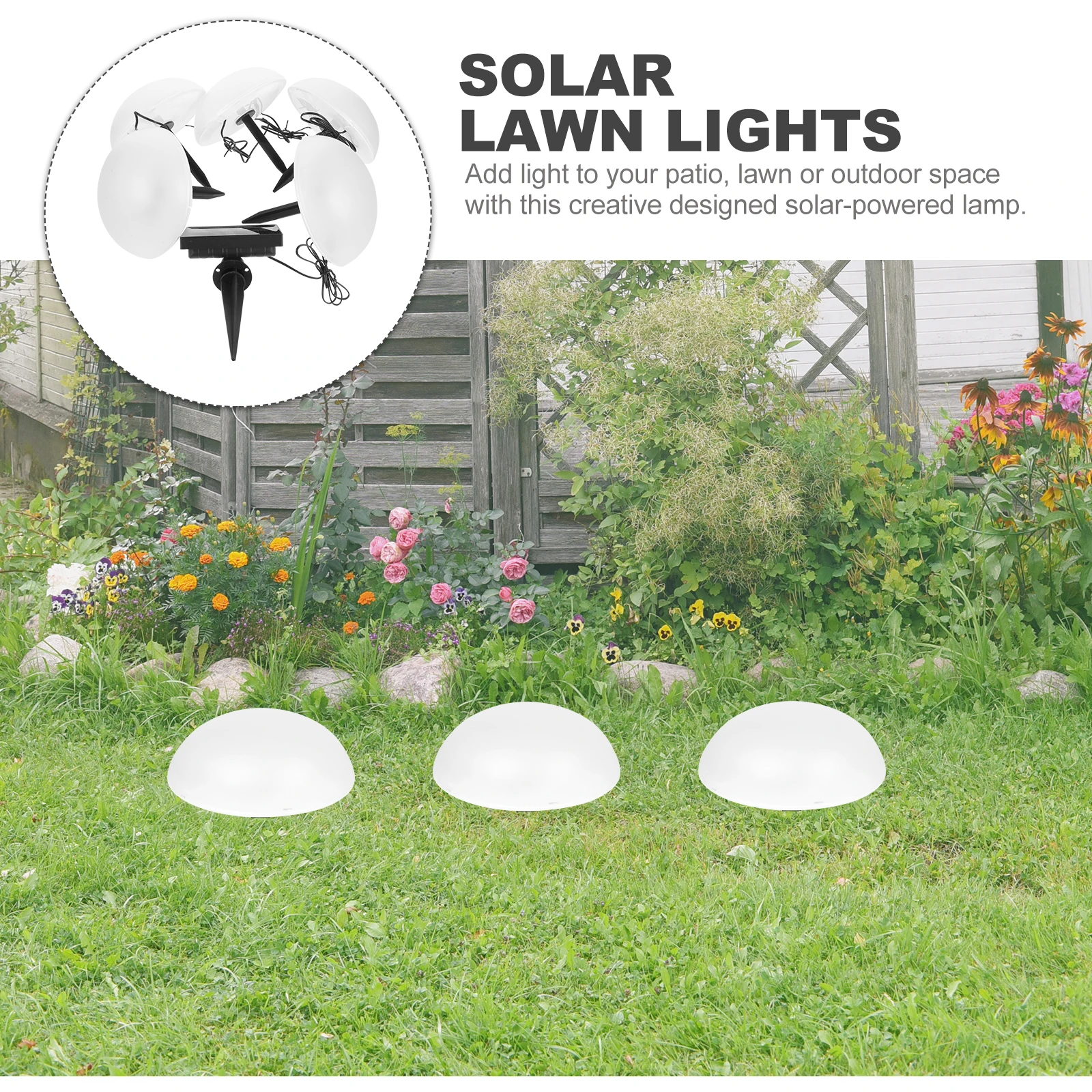 

Solar Half Sphere Lamp Durable Plastic Patio Lawn Garden Stake Light Warm Atmosphere Gifts Friends Family Decorative Solar Yard