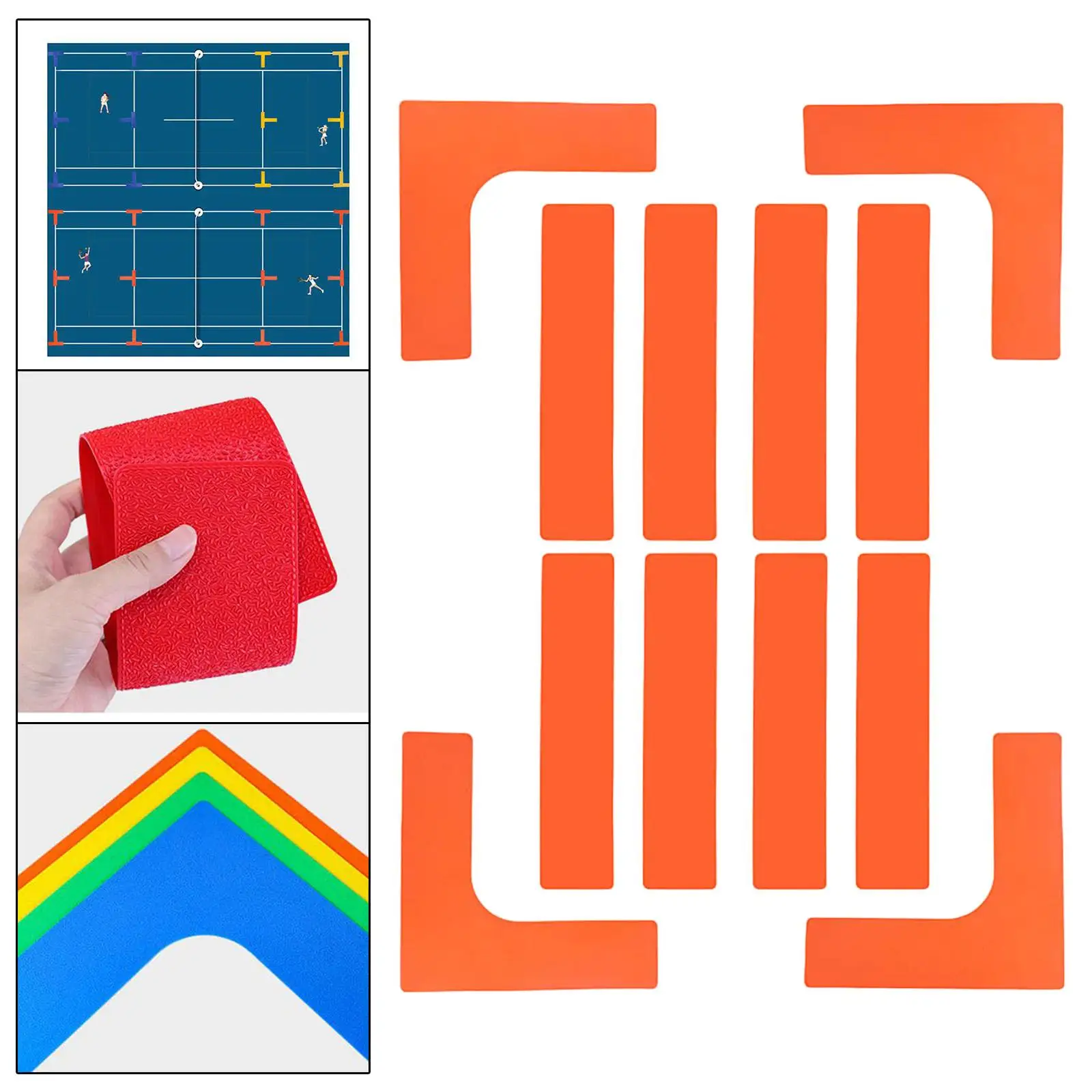 Outdoor Pickleball Court Marker Lines Durable TPR Kit Mini Tennis Tape Sports Accessories for Training