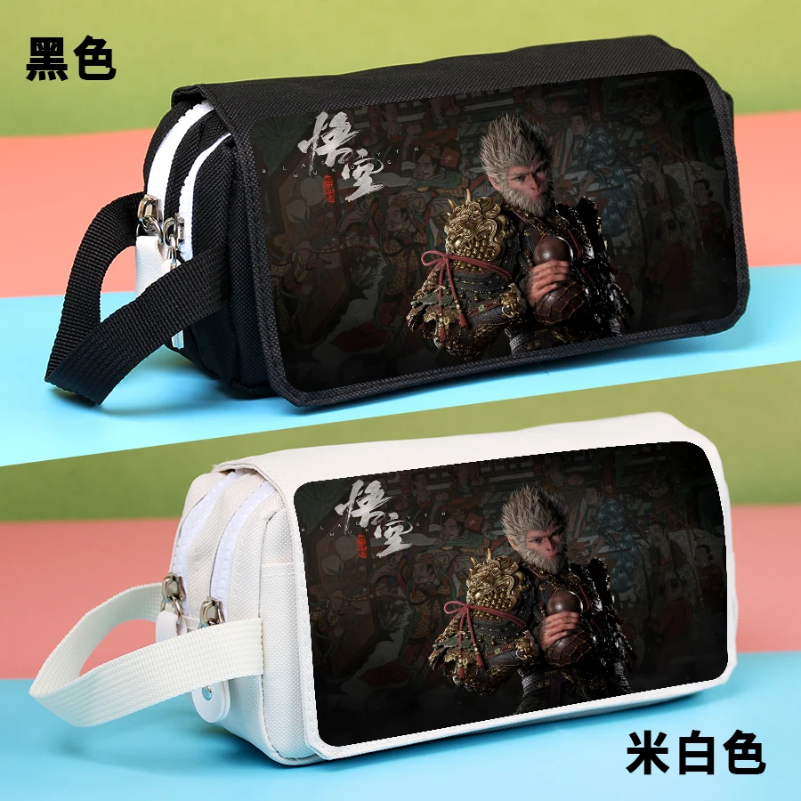 Anime Black Myth: Wukong Cosplay Writing Case Prop Student Pencil Box High-capacity Pen Bag School Supplies Xmas Birthday Gift