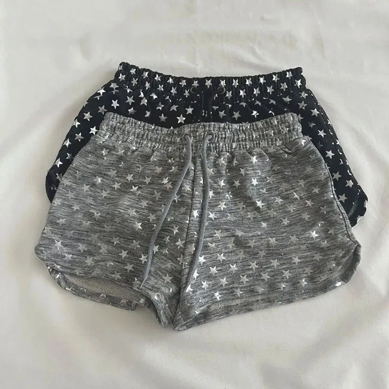 

Star Print Sports Shorts Women Vintage Drawstring Waist Wide Leg Hot Pants Summer Casual Y2k Aesthetic Sexy Streetwear