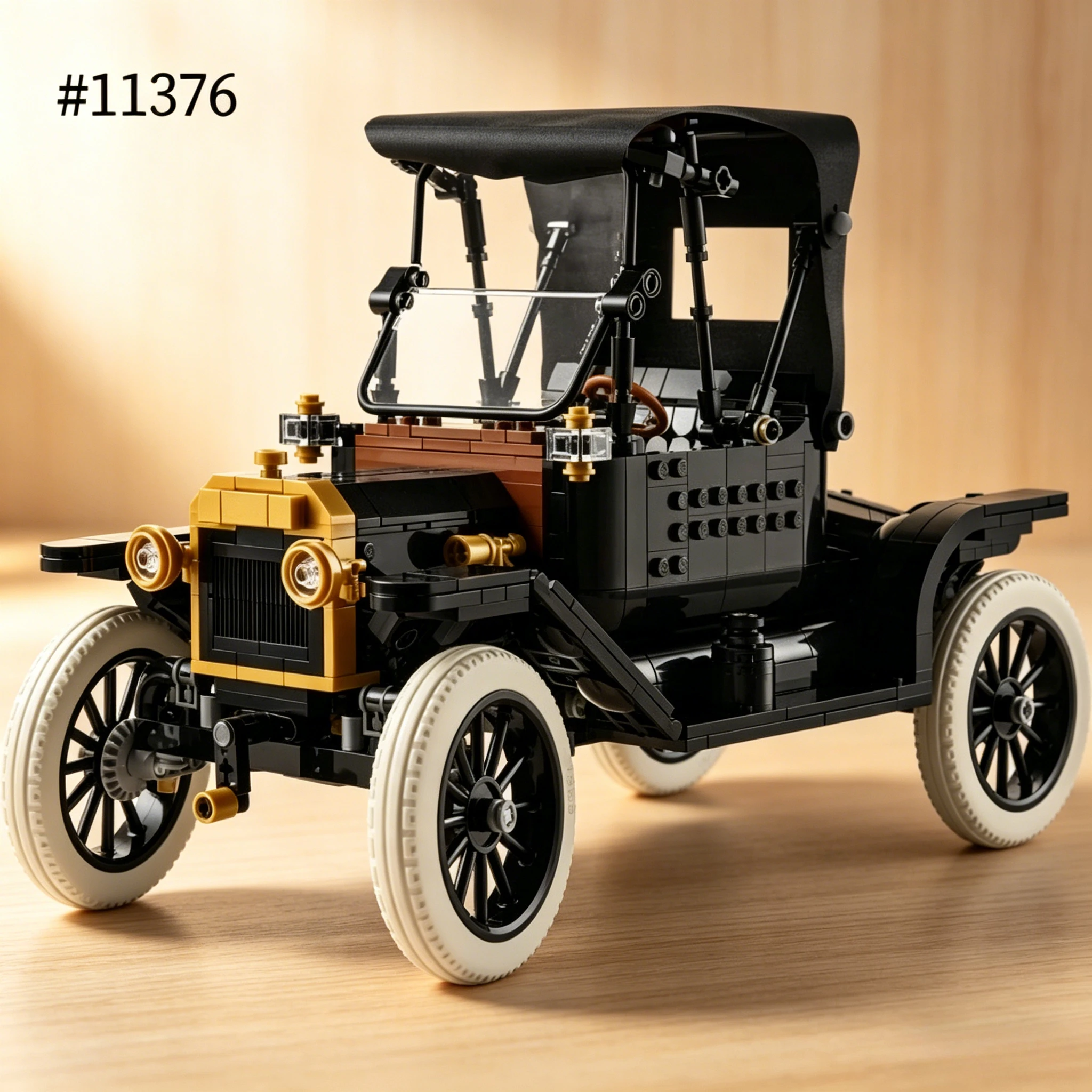 1060pcs Vintage Model T Car 11376 Building Blocks Set Technical Retro Automobile Bricks Model Toy Gift for Adults Kids