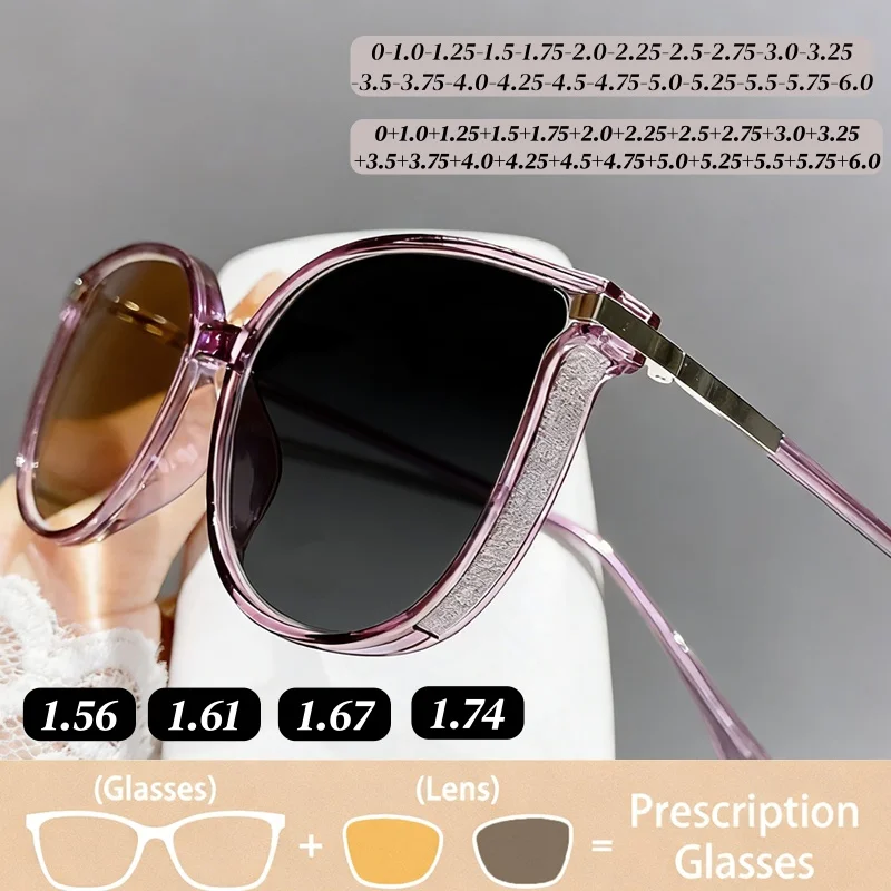 

Квадратные фотохромные очки с диоптриями для женщин, унисекс, винтажные, в форме кошачьего глаза, на заказ, модные очки для мужчин