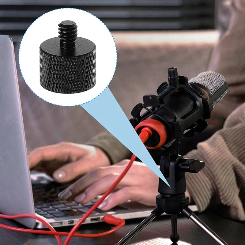 Mic Suporte adaptador para câmera Mount, tripé, conector de conversão, 5/8 fêmea para 1/4 macho