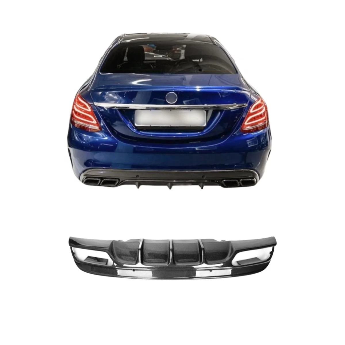 

W205 Задний бампер из углеродного волокна, диффузор FD-стиль для Mercedes C Class W205 C63 AMG, передний спойлер из углеродного волокна