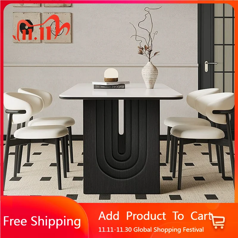 

Необычный обеденный стол с едой, современный скандинавский итальянский роскошный обеденный стол для прихожей, уличный макияж, деревянная мебель Mesas De Comedor