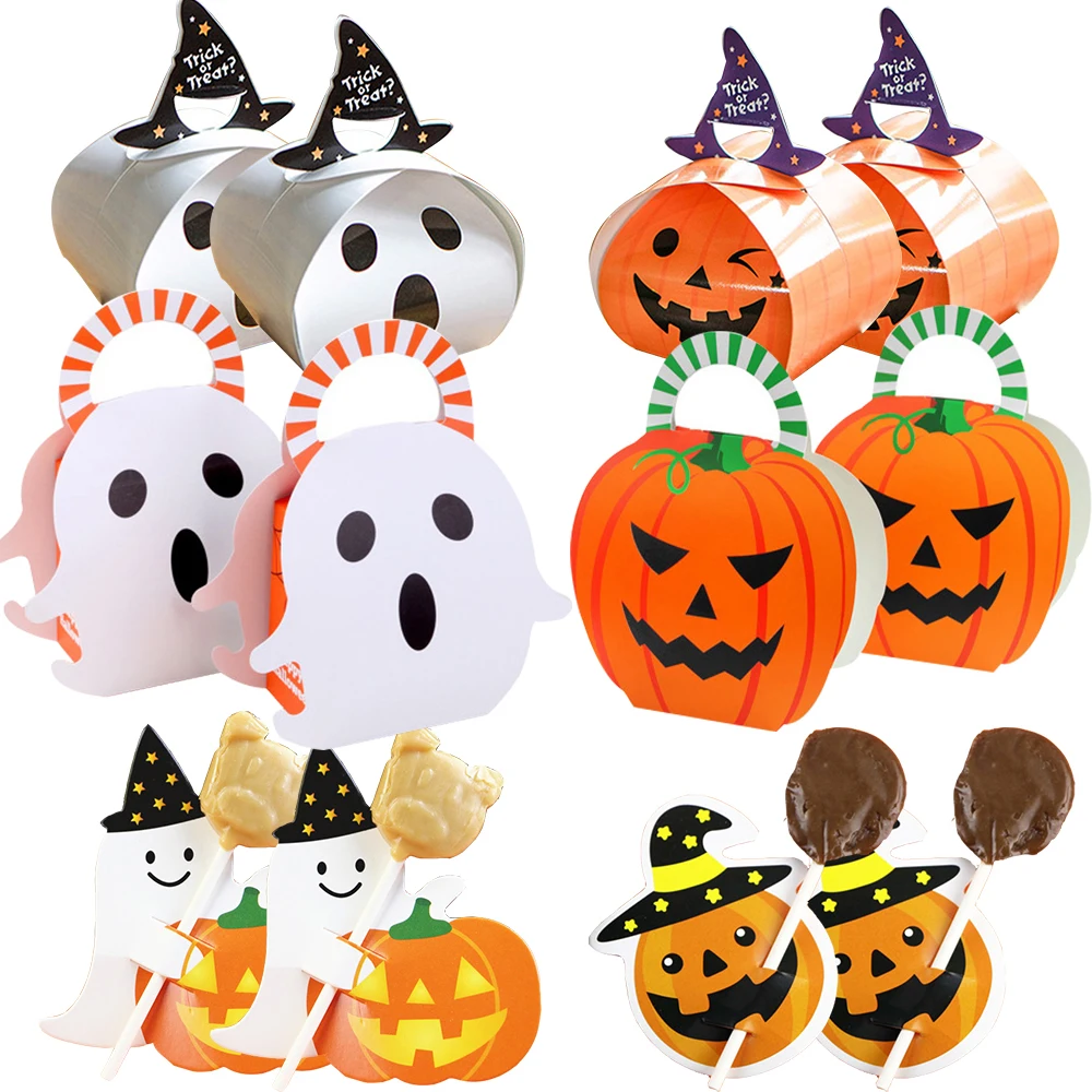 1pack Halloween Cukorka Ökölvívás Sütőtök Visszajáró lélek Irat matricák Akasztás HTML elem számára Halloween Félfogadás Fortély vag Megkínál Cukorka Csomagolás Ajánlattétel