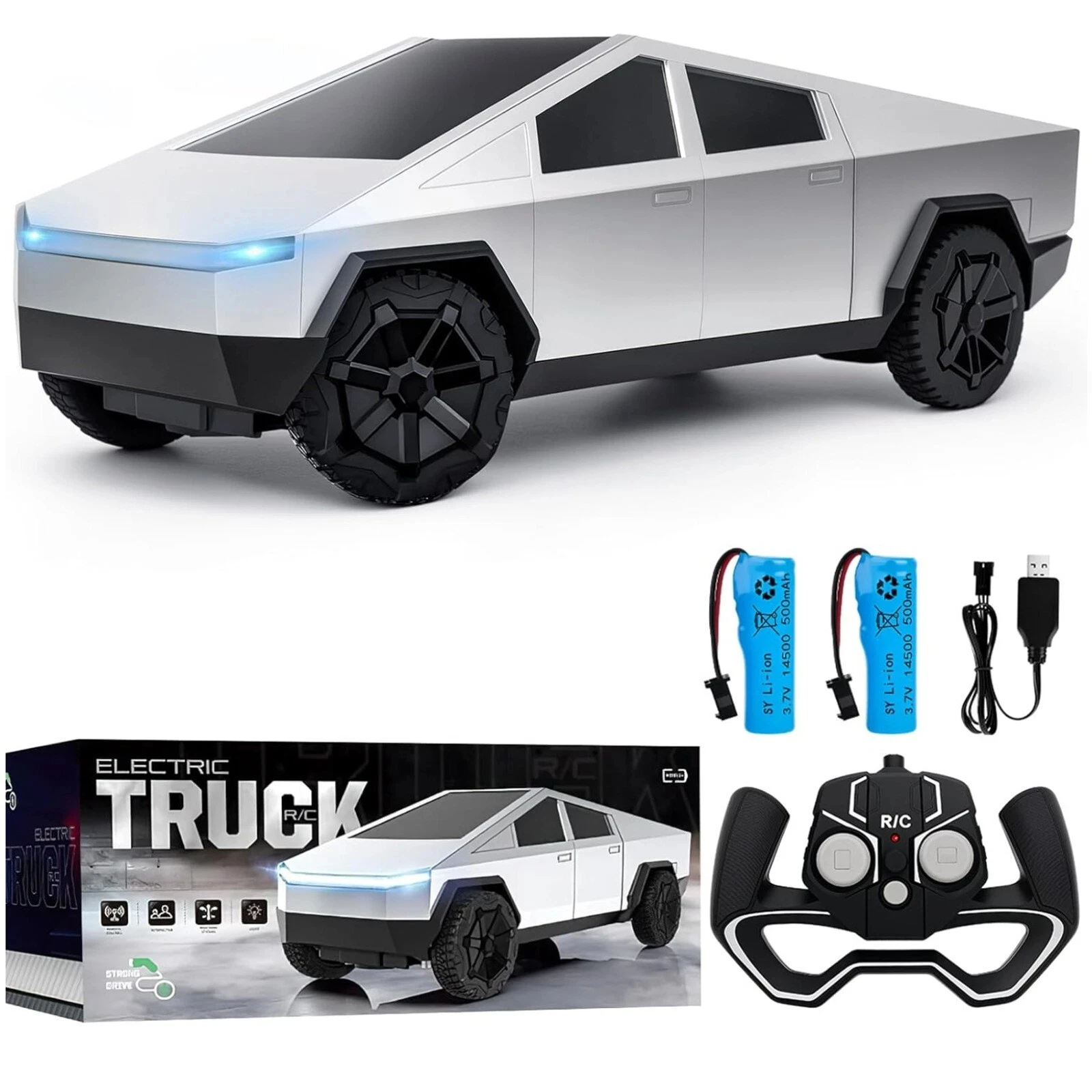 Four Wheel Drive Off-Road Remote Control Truck Toy 1:24 Scale Remote Control Car with LED Light 27MHz Wireless Children's Gift