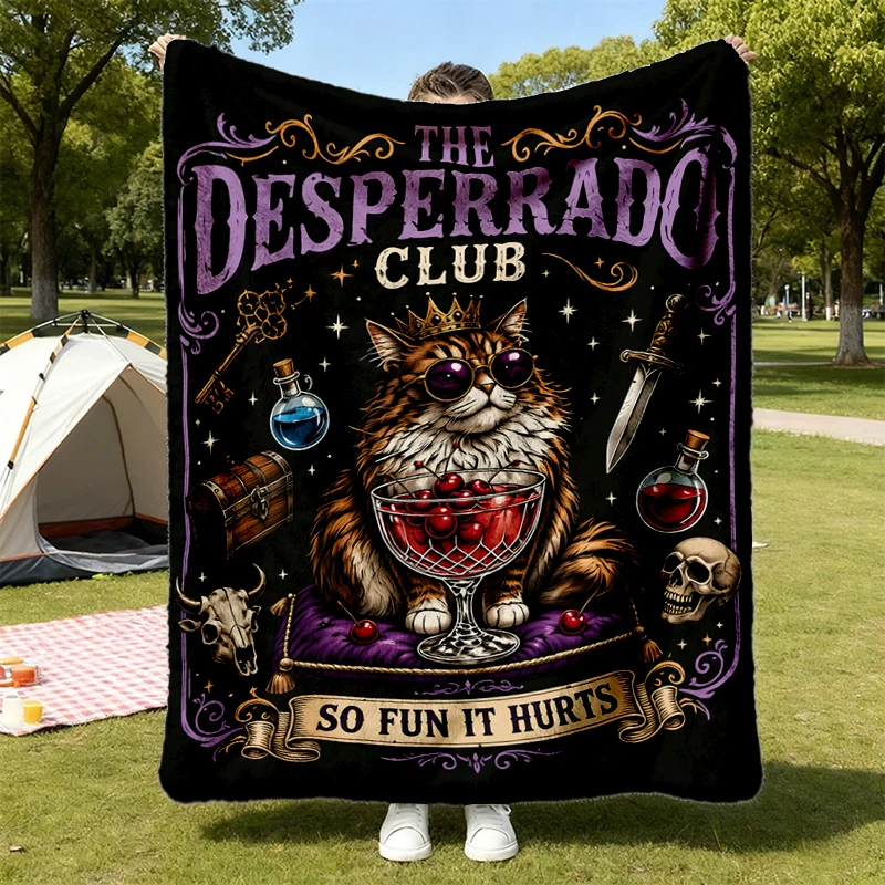 Desperado Club Cat Cocktail Warm Blanket, Princess Donut Dirty Shirley Club Soft Blanket, Dungeon Crawler Carl Mongo, Ne