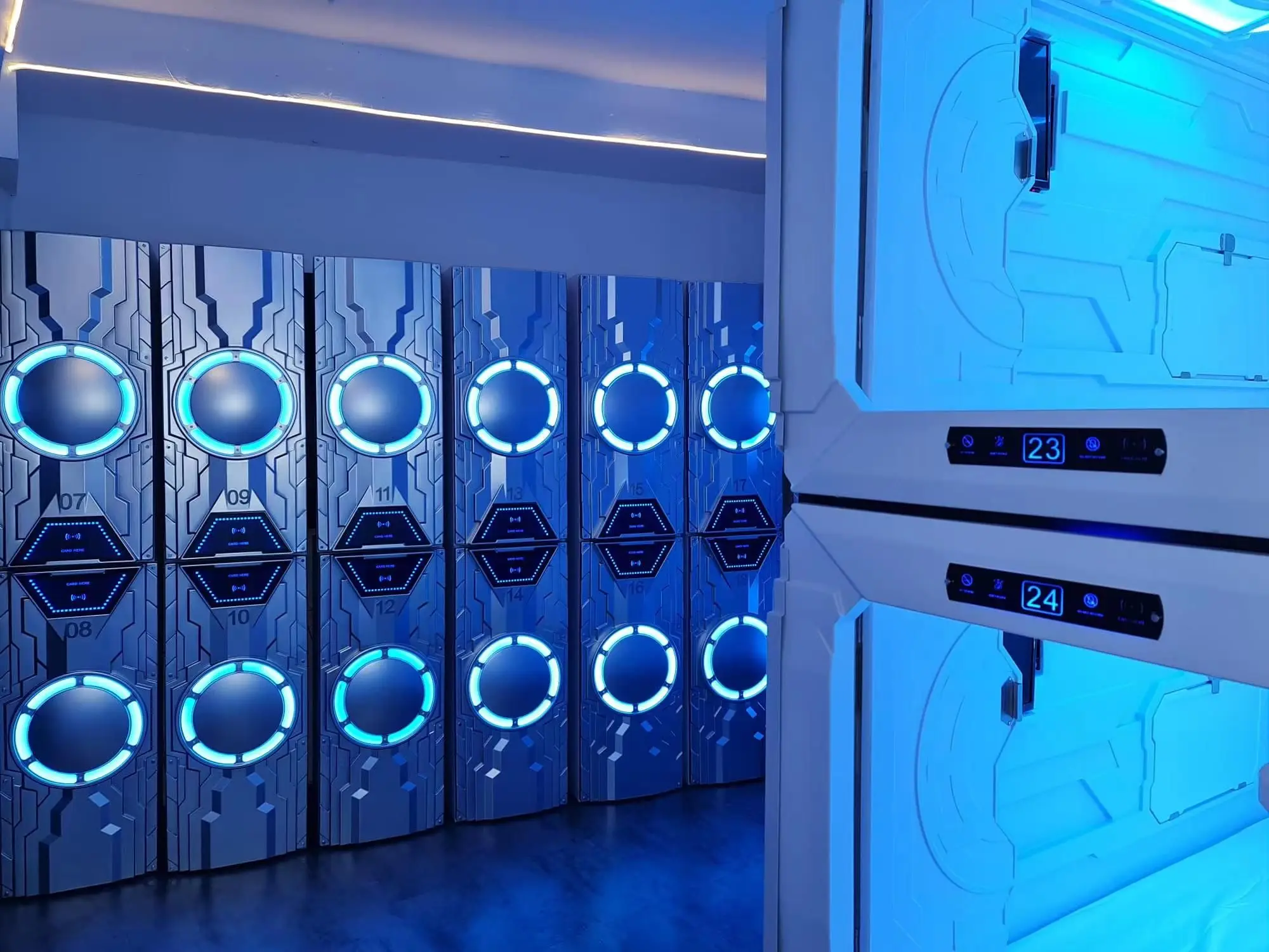 Our new arrival sleep pod camping capsule bed trade pod hotel capsule with LED light