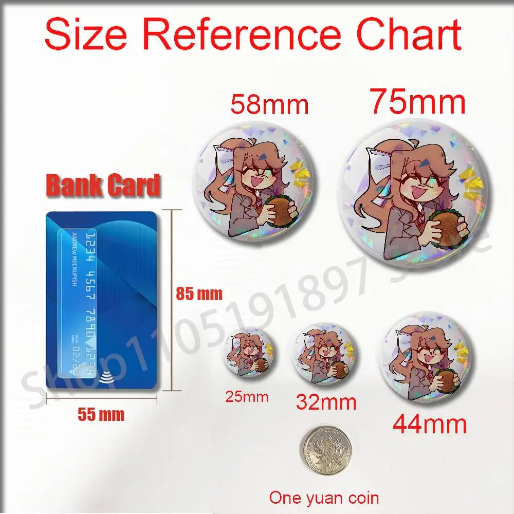 M-Monika Badge For 32mm 58mm 75mm Ornament Round Pin Brooch Insignia Case Collectibles