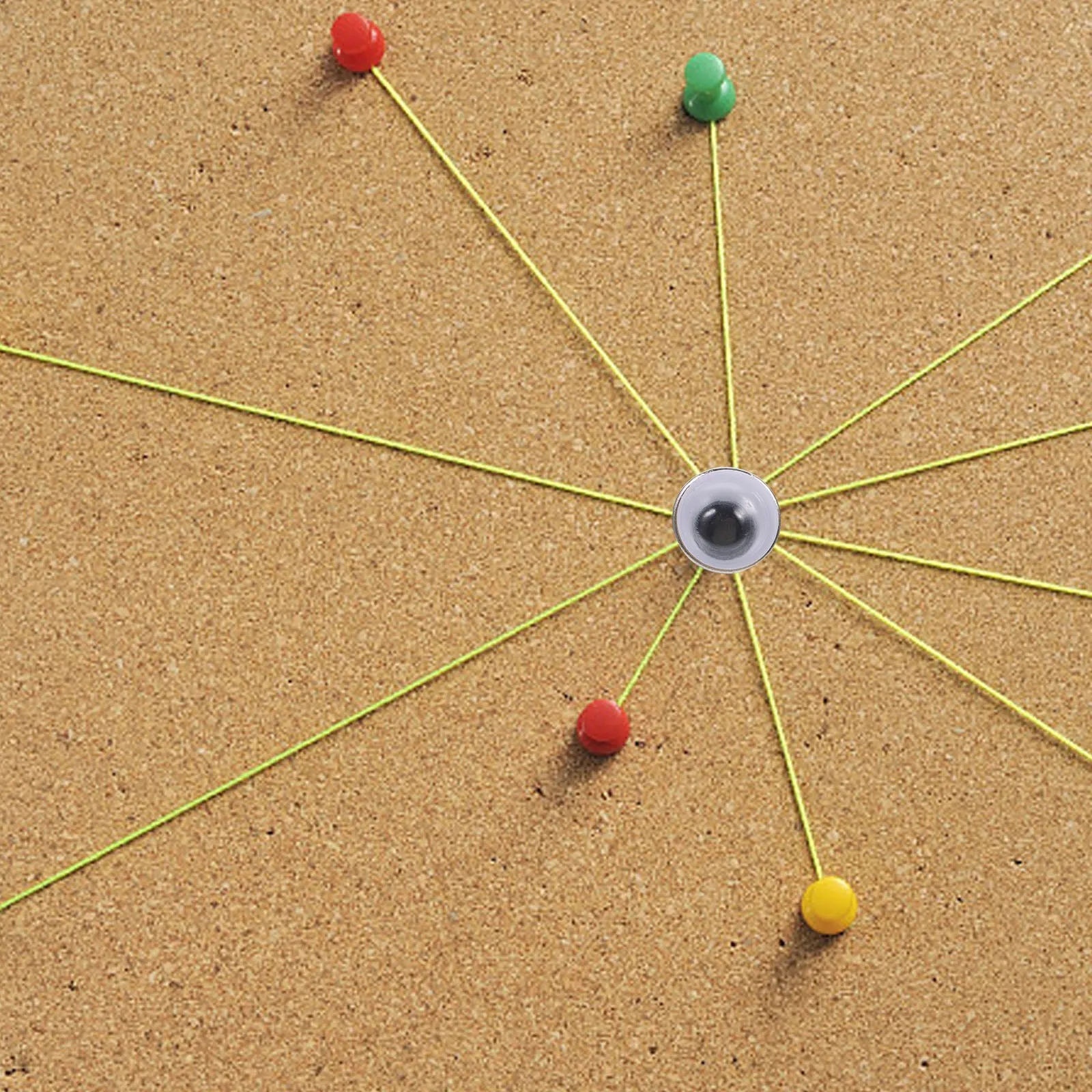 

100Pcs Household Eye Shaped Pushpins Flat Round Metal Tacks for Wall DIY Photo Decor Bulletin Board Memo Map Hanging Organizer