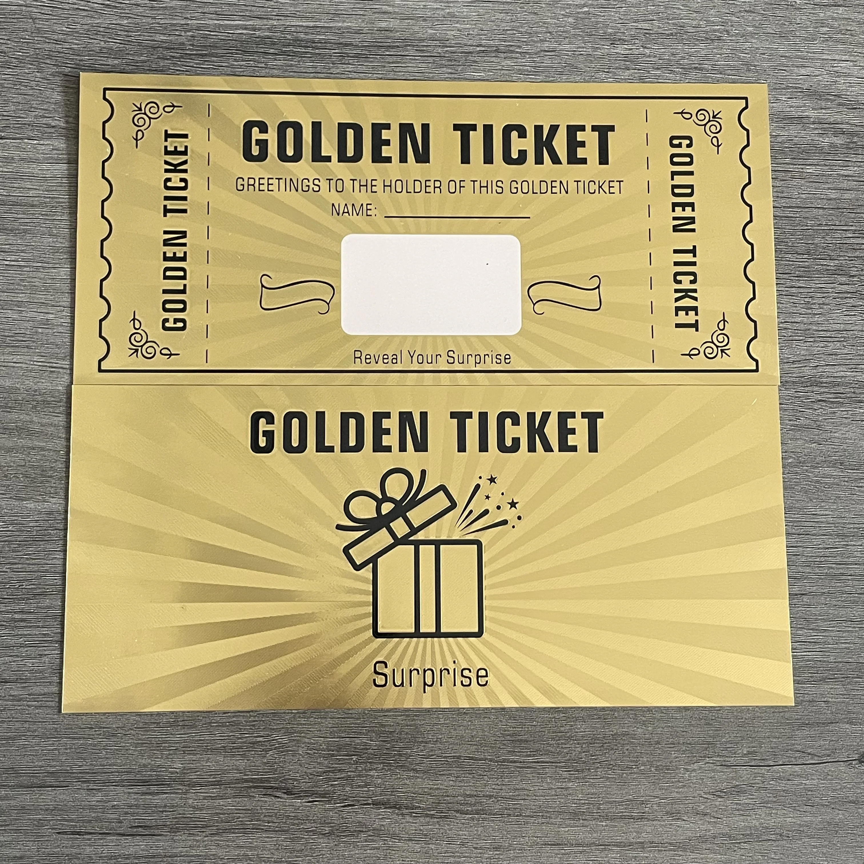 Scratch Off Ticket Golden Ticket Scratch-off Card Surprise Raffle Gift for Writing Your Own Special For Gifts