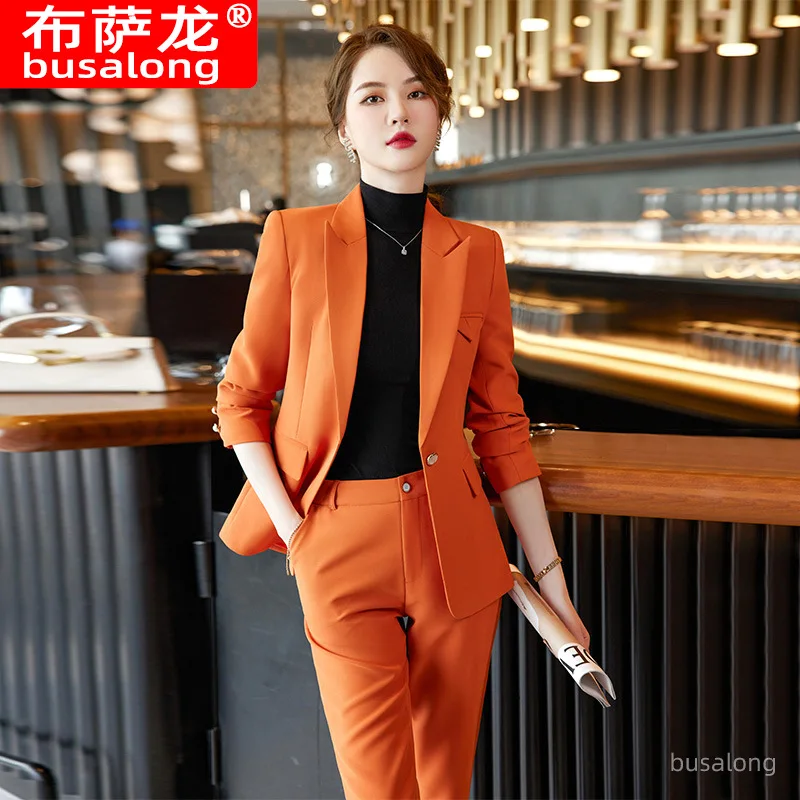 Business Wear Autumn and Winter Long Sleeve Suit Temperament Civil Servant Interview White Collar Office Wear Work Clothes Small