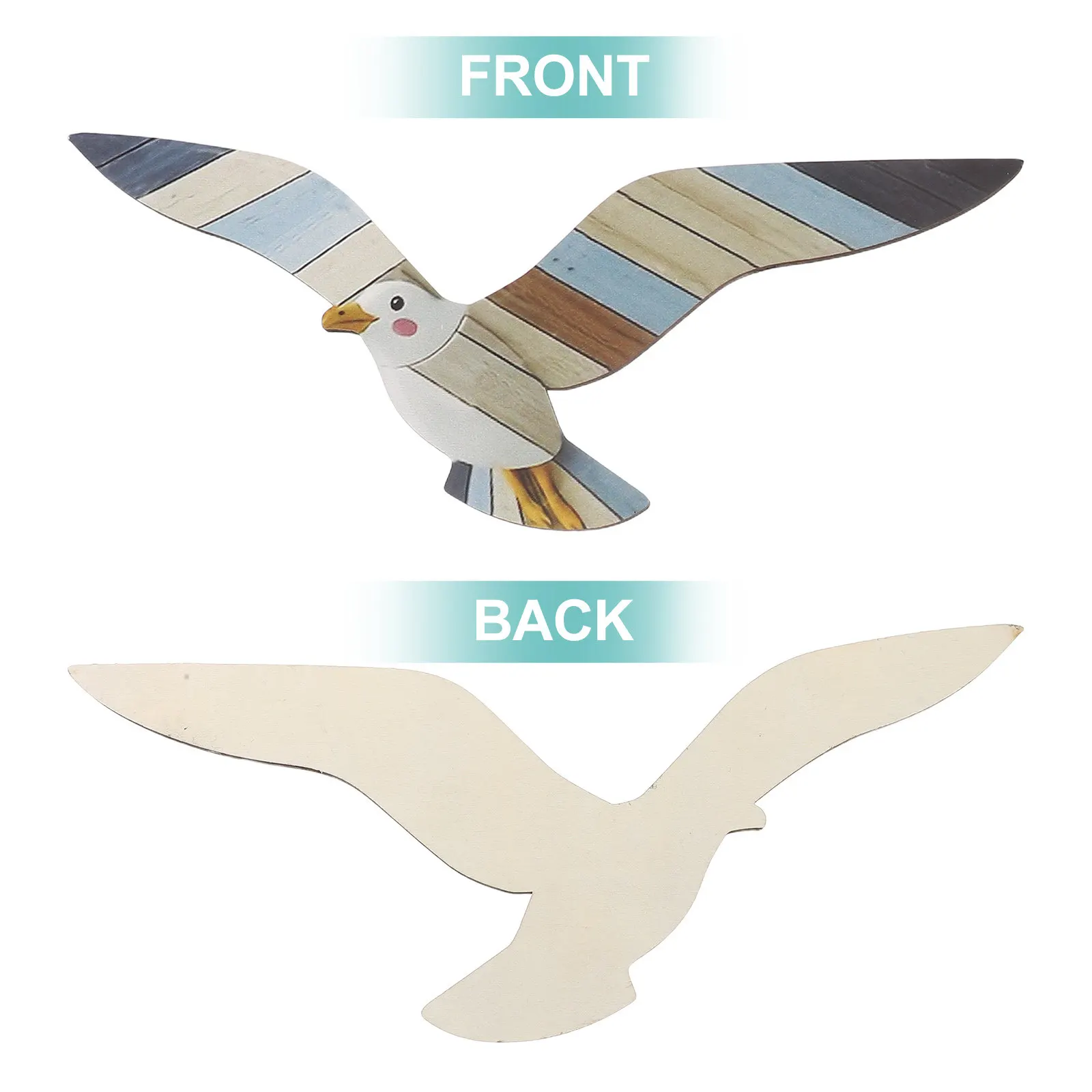 3 Pcs Coastal Nautical Ocean Wall Art Home Decor Mediterranean Style Beach Room Seagulls Hanging Theme Ornament Decoration