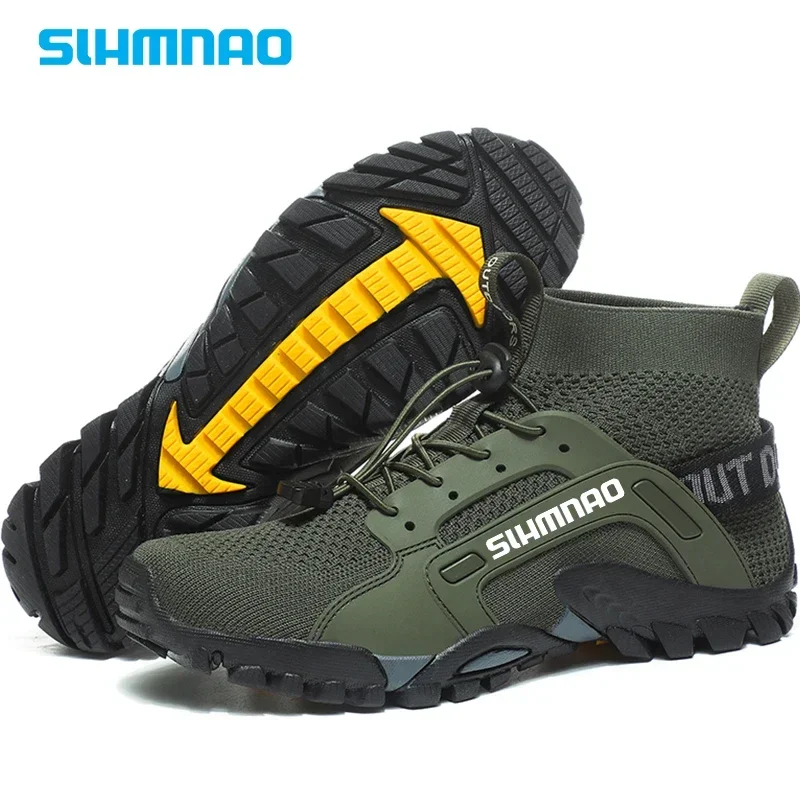 Men\'s Bicycle Quick Drying Shoes, Non Slip Hiking and Water Hiking Shoes, Breathable Sports Casual Hiking and Fishing Shoes