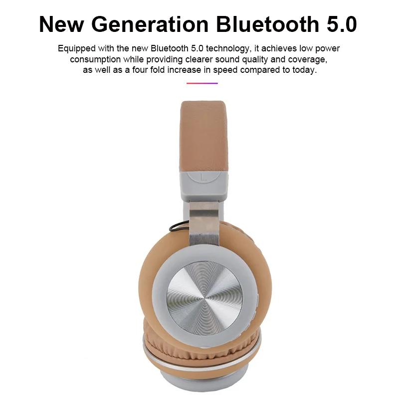 Wireless Bluetooth 5.0 Headphones TF Card Wired Mode Headset Sports Hifi Stereo Music Super Bass Foldable Earphones For PC Phone