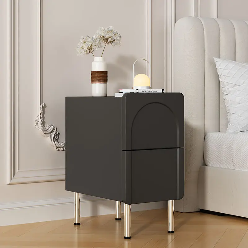 Ultra Narrow Cream Style  nightstands Practical Creative Minimalist Modern Light Luxury Bedroom Bedside Storage Cabinet