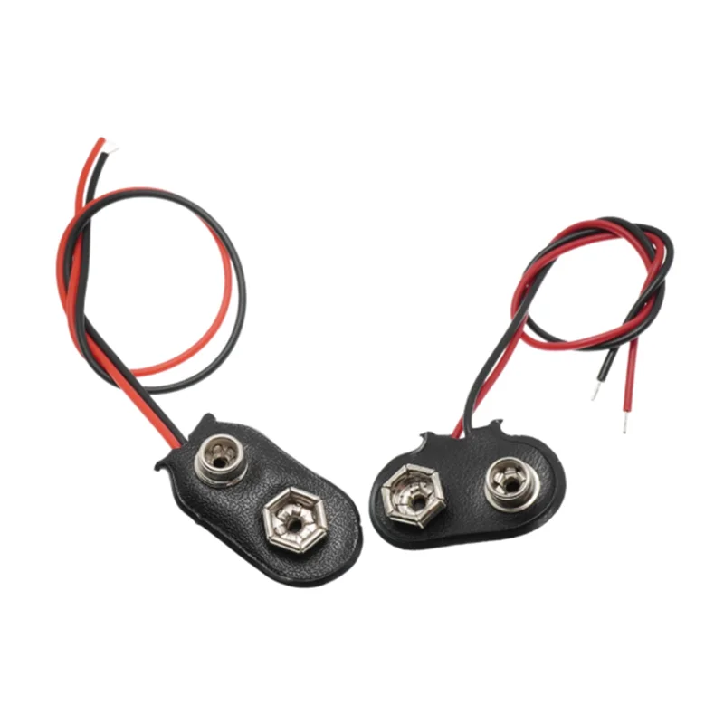 10/20 pcs 9V Battery Power Connector Snap Clip Adapter T-type I-type 9 V Wire 15cm 24AWG Holder Cable Lead Socket Plug Buckle