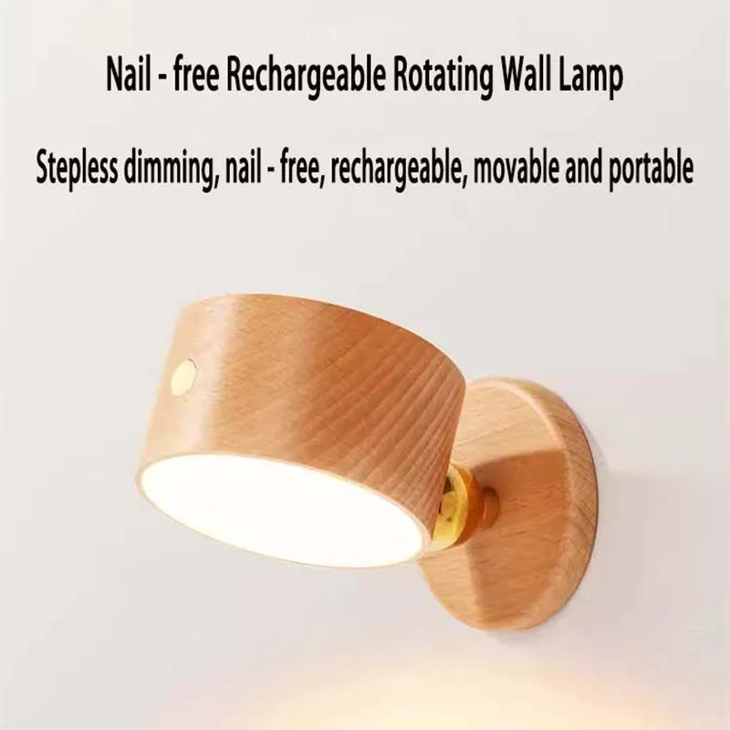 

Многофункциональный перезаряжаемый магнитный светодиодный ночник, прикроватная лампа с сенсорным управлением, 4000K NaturalLight, беспроводной бытовой светильник из цельного дерева