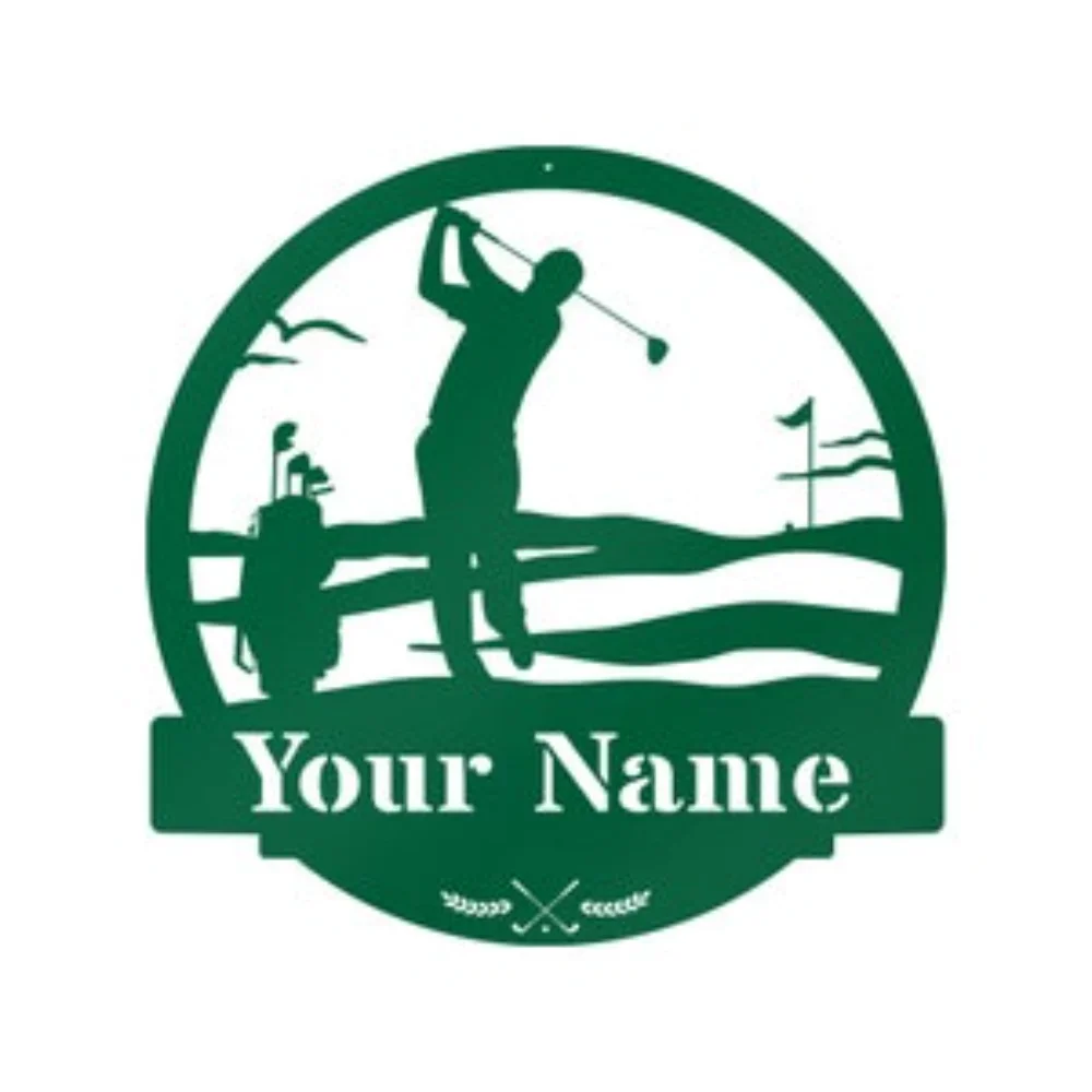 Men's Golf Custom Monogram Metal Sign Wall Art Decor Personalized Name Stomized Halloween Decoration door mouse perez teeth