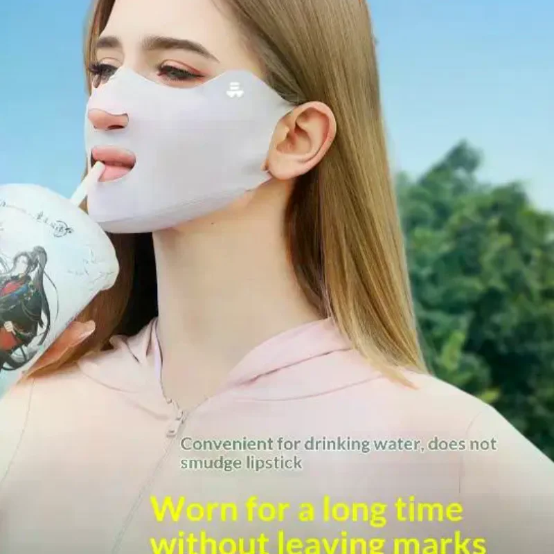 

Summer Outdoor UV Protection Face Cover For Women Hang-Ear Sports Mouth Cover Breathable Open-Nose Running Cycling Mask