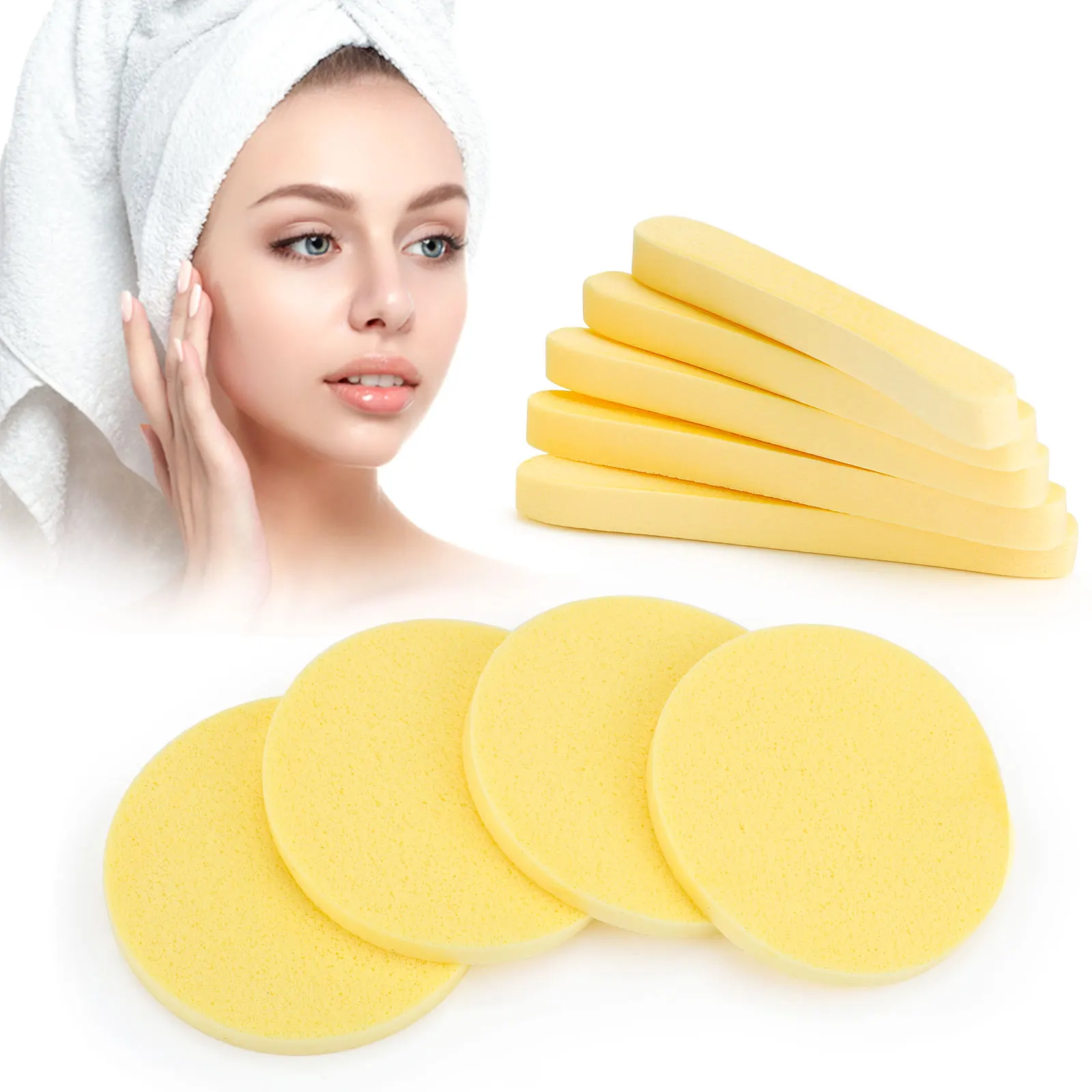 Gezichtsspons Gecomprimeerde Pva Professionele Make-Up Verwijderaar Wassen Vrouwen Gezicht Sponzen Exfoliërende Reinigende Spa Pads Schoon Bladerdeeg