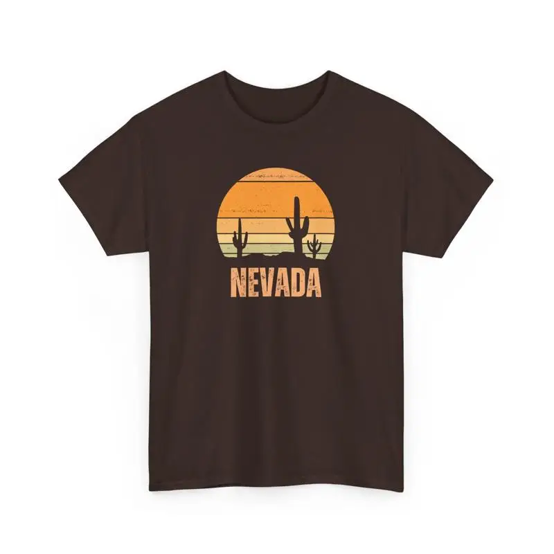 Nevada T Shirt Vintage Retro Sunset Cactus Desert Souvenir