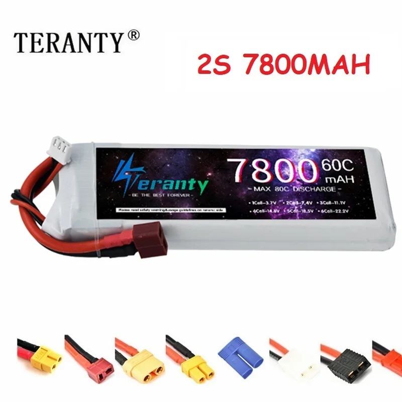 TERANTY 2S 7.4V 7800mAh 60C LiPo Akumulator do RC Samochód Łódź Drony Quadcopter Helikopter Części zamienne z T XT60 EC5 TRX XT90