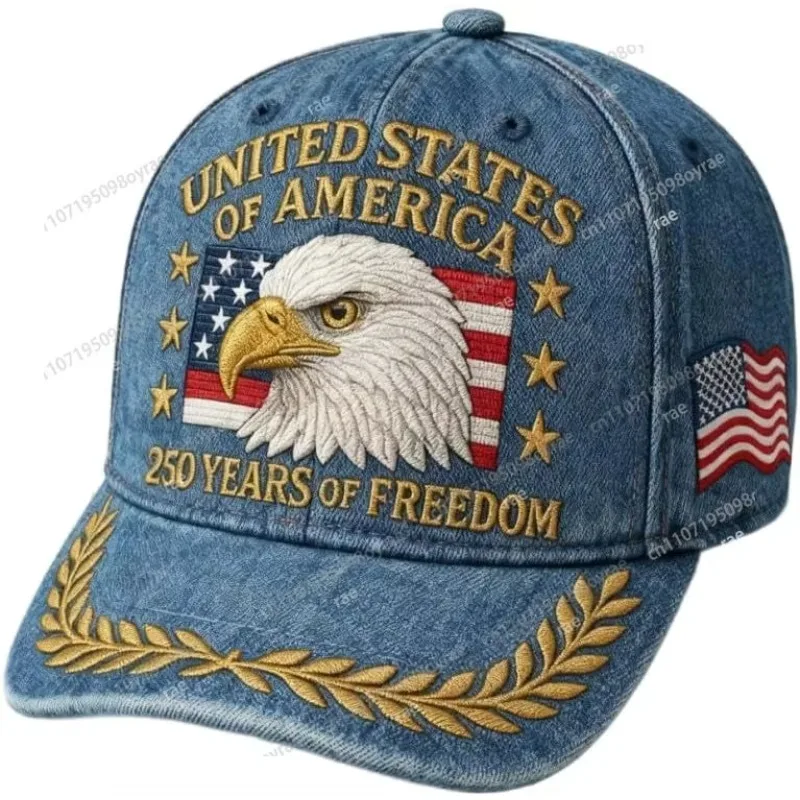 250th Anniversary USA Baseball Cap Patriotic Eagle American Flag Hat Adjustable Veteran Gift