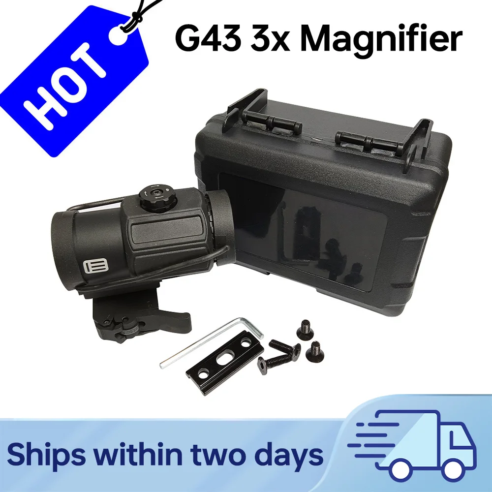 

G43 Sight Fixed 3X 5X Magnifier Scope With Switch to Side Quick Detachable QD Mount For Airsoft Hunting