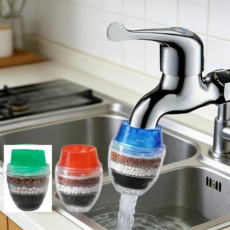 

3pcs Colorful Activated Carbon Water Filters for Kitchen Bathroom Faucets No Base Purification Perfect for Drinking Water