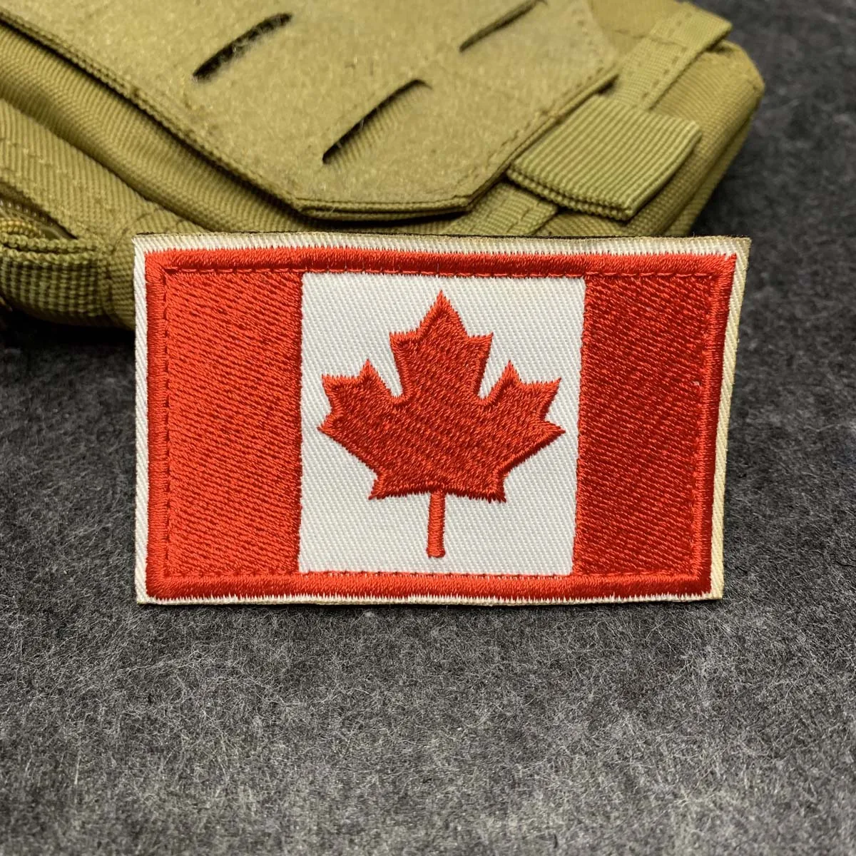 Canada Flag Embroidered Patch, Canadian Maple Leaf Morale Badge with Hook & Loop, for Jacket Backpack
